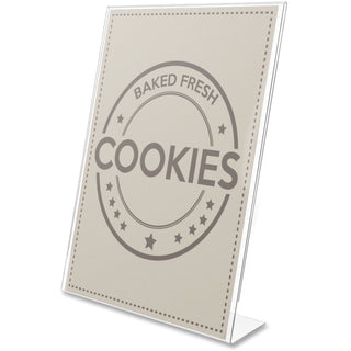deflecto® Sign Holder, Anti Glare, Slant, 11" x 8.5" x 2.5", Clear (DEF879701)