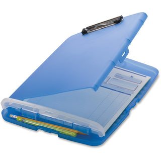 Officemate Low Profile Storage Clipboard, 1/2" Capacity, Holds 8 1/2 x 11, Translucent Blue (OIC83304)