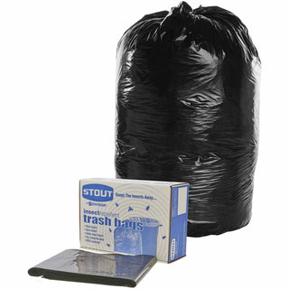 Stout Insect-Repellent Trash Bags, 33 gal, 1.3 mil, 33" x 40", Black, 10/Box (STOP3340K13R)