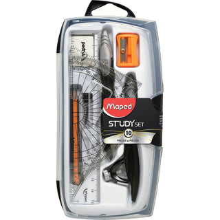 Helix Geometry Set, 10 Pcs w/Storage Box, BK/GP (HLX897010)