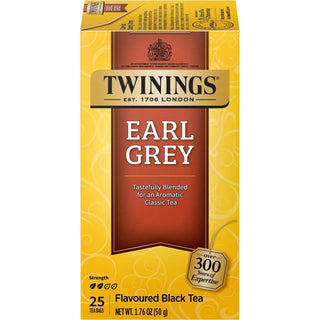 TWININGS® Tea Bags, Earl Grey, 1.76 oz, 25/Box (TWG09183)