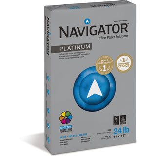 Navigator® Platinum Paper, 99 Bright, 24lb, 11 x 17, White, 500 Sheets/Ream, 5 Reams/Carton (SNANPL1724)