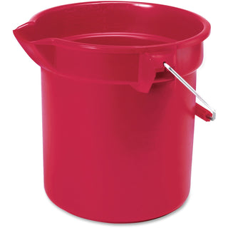 Rubbermaid® Commercial Brute Utility Bucket, Handle, 10 Qt, 10-1/2"x10-1/4", Red (RCP296300RD)