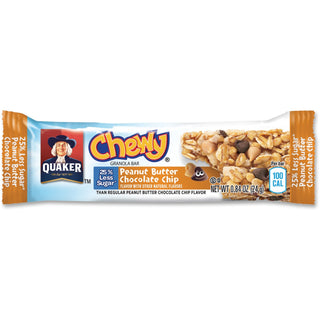 Quaker® Chewy Granola Bar, Peanut Butter Chocolate Chip, 96/CT, Blue (QKR31184)