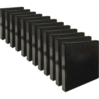 Business Source View Binder, w/ 2 Inside Pockets, 1" Capacity, 12/CT, Black (BSN09952CT)
