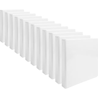 Business Source View Binder, w/ 2 Inside Pockets, 1" Capacity, 12/CT, White (BSN09953CT)