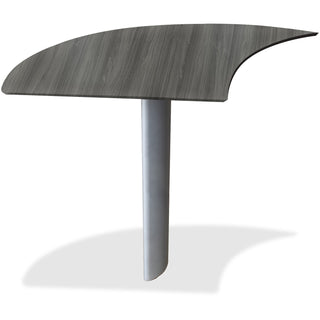 Mayline Medina Series Curved Desk Extension, Left-Hand, 47w x 24d x 29 1/2h, Gray Steel (MLNMNEXTLLGS)