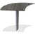 Mayline Medina Series Curved Desk Extension, Left-Hand, 47w x 24d x 29 1/2h, Gray Steel (MLNMNEXTLLGS)