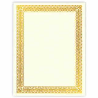 Geographics® Gold Foil Certificate, Hvy-Wt, 15/PK, Gold (GEO47829)