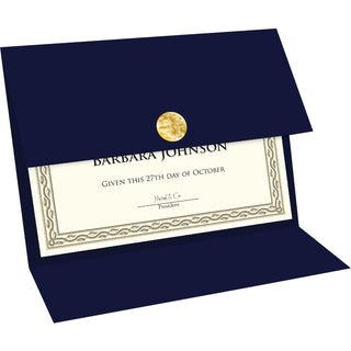 Geographics® Trifold Traditional Certificates, Navy (GEO47837)