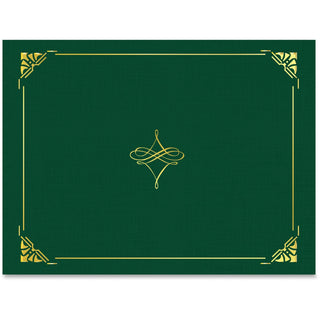 Geographics® Certificate Cover, 8-1/2" x 11", 5SH/PK, Hunter Green (GEO47843)