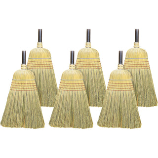 Genuine Joe Warehouse Corn/Fiber Broom, 6EA/CT, Natural (GJO12001CT)