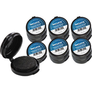 Sicurix® Finger Print Pad, Adhesive Back, 1-1/2" x 1-1/2" x 1/2", 12/CT, BK/BK Ink (BAU38010CT)
