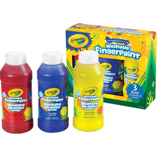 Crayola® Washable Fingerpaint Pack, 3 Assorted Bold Colors, 8 oz Tubes, 3/Pack (CYO551310)