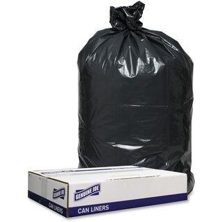 Genuine Joe Trash Can Liners, 1.2mil, 33" x 39", 100BG/CT, Black (GJO98207)