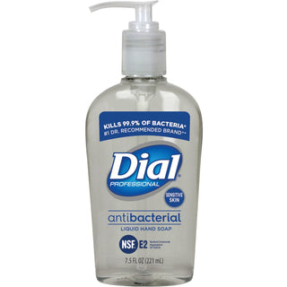 Dial® Professional Antibacterial Liquid Hand Soap for Sensitive Skin, Floral, 7.5 oz Pump, 12/Carton (DIA82834)