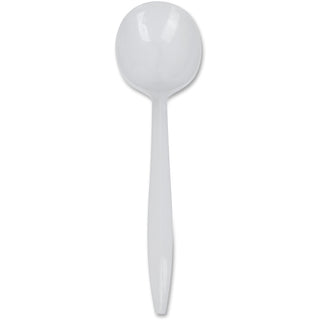 Genuine Joe Soup Spoons, Med-Weight, 1000/CT, White (GJO20003)