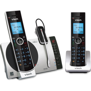Vtech® Cordless Headset Phone System, f/Cell Phone, 2 Handset, Black (VTEDS67713)