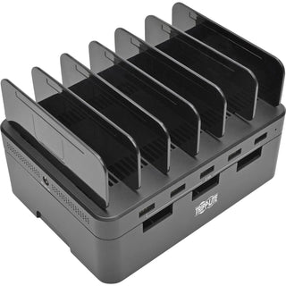 Tripp Lite Desktop Charging Station with Cable Storage, 5 Devices, 6.6w x 4.9d x 0.79h, Black (TRPU280005ST)