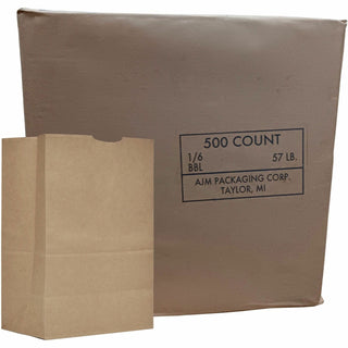 AJM Grocery Sacks, No. 57, 500/CTM Kraft (AJMGS57NP5C)