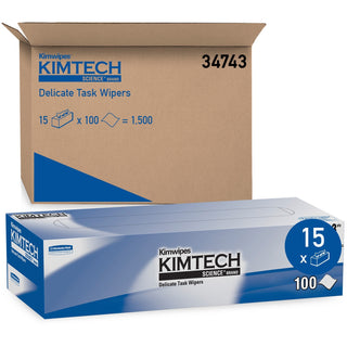 Kimtech™ Delicate Task Wipers, 3-Ply, 119 Sheets, 15BX/CT, White (KCC34743CT)