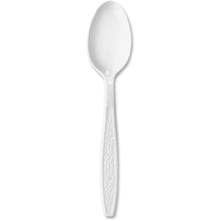 SOLO® Plastic Teaspoon, Heavyweight, 10BX/CT, White (SCCGBX7TW0007)