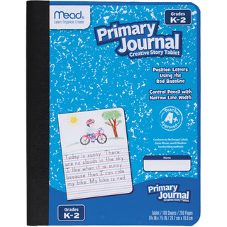 Mead® Primary Journal, Composition, 100 Sheet, 7.5" x 9.8", 12-pack, Assorted (MEA09554CT)