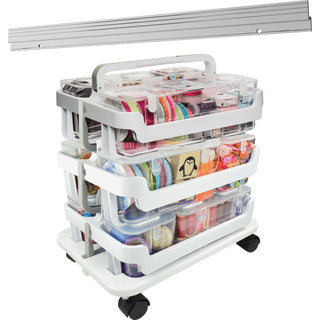 deflecto® Caddy Organizer System, Stackable, 16"W x 11"L x 22-1/4"H, AST (DEF329003BB)