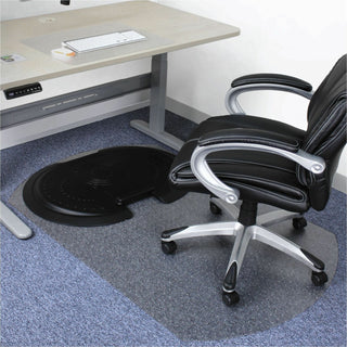 AFS-TEX® Sit-Stand Chairmat for Low/Med-Pile Carpet, 62" x 38", Black (FLRFCA11S)
