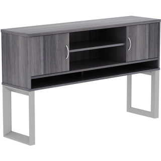 Lorell 2-piece Frame Hutch, 59" x 15" x 36", Weathered Charcoal (LLR16219)