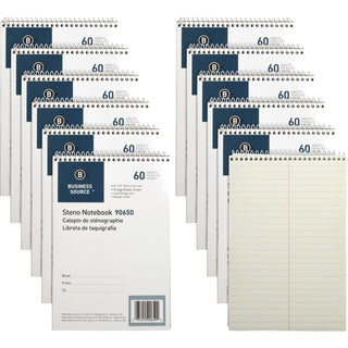 Business Source Steno Notebooks, Gregg Ruled, 60 Sheets, 6" x 9", 12/PK, Green (BSN90650PK)