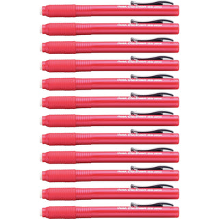 Pentel® Clic Retractable Erasers, Refillable, 12/BX, Red Barrel (PENZE22BBX)