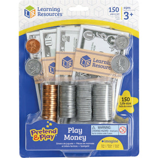 Pretend & Play Play Money, Pretend and Play, 6-1/2"Wx8-1/2"Lx1-4/5"H, Multi (LRNLER2725)
