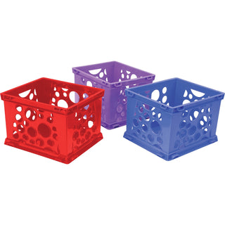 Storex File Crate, 14-1/4"Wx17-1/4"Lx10-1/2"H, 3/CT, Assorted (STX61797U03C)