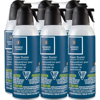 Business Source Air Duster Cleaner, Moisture-free/Ozone Safe, 10 oz., 6/PK (BSN24306)