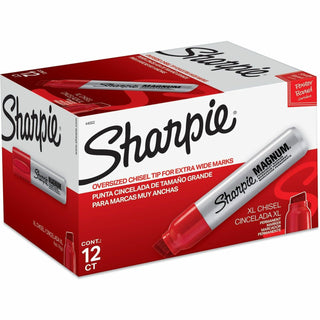 Sharpie® Permanent Marker, Magnum, Jumbo Chisel Point, 12/BX, Red (SAN44002BX)
