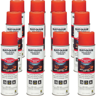 Rust-Oleum Marking Paint Spray, Water-Based, 17 oz, 12/CT, Alert Orange (RST203035CT)