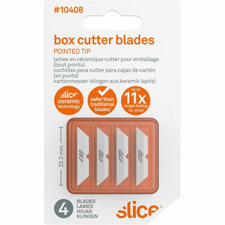 Slice® Ceramic Blade, Pointed Tip, 1/20"x1-3/10"x1/4", 4/PK White (SLI10408)