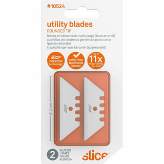 Slice® Ceramic Blade, Rounded Tip, 3/100"x2-2/5"x3/4", 2/PK, White (SLI10524)
