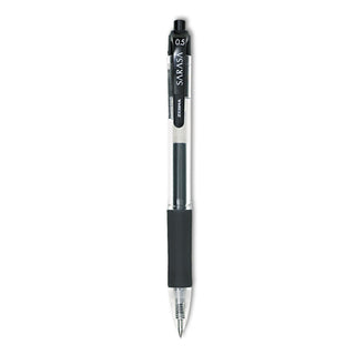 Zebra® Sarasa Dry Gel X20 Retractable Gel Pen, Fine 0.5mm, Black Ink, Smoke Barrel, Dozen (ZEB46710)