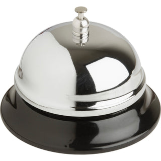 Business Source Call Bell, 2-3/4" High, 3-3/8" Base, Chrome/Black (BSN01583)