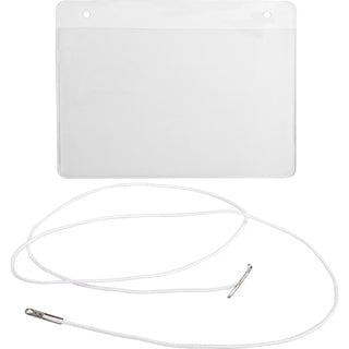 Business Source Name Badges, Hanging Cord, 4"x3", 50/BX, Plain White (BSN01615)