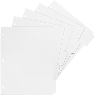 Business Source Dividers w/Print-On Tabs,f/Xerox 5090,3HP,Ltr,50ST/BX,White (BSN02077)