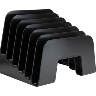 Business Source Sorter w/Incline,6 Compartment,8"x7-3/4"x6-1/2",Black (BSN11875)