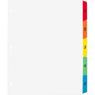 Business Source Index Dividers w/TOC Page, 1-5, 8-1/2"x11", 5 Tabs/ST, Multi (BSN21900)