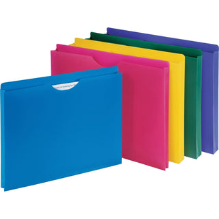 Business Source File Folder, Poly, Letter, 10/PK, Assorted (BSN44435)