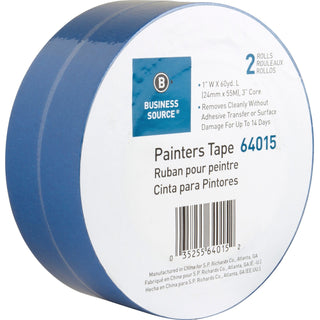 Business Source Painters Tape, Multisurface, 1"x60 Yards, 2 Roll/PK, Blue (BSN64015)