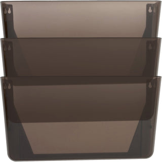 Lorell Wall File Pockets, 13-1/8"x4-1/4"x14-3/4", 3/PK, Smoke (LLR60002)