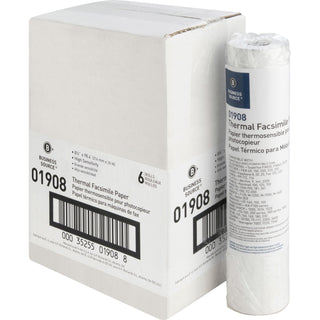 Business Source Fax Paper, 1/2" Core, "H" Sensitivity, 8-1/2"x98', White (BSN01908)