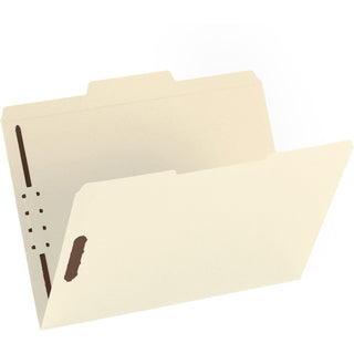 Business Source Fastener Folder, w/2-Ply Tab, 2 Fstnr, 1/3 Tab, Ltr, 50/BX, Manilla (BSN17213)